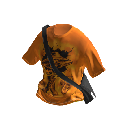 💜 Cyber Graphic Tee with Cross Bag_Orange thumbnail