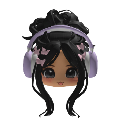 Midnight Butterfly Chignon Kawaii Headset