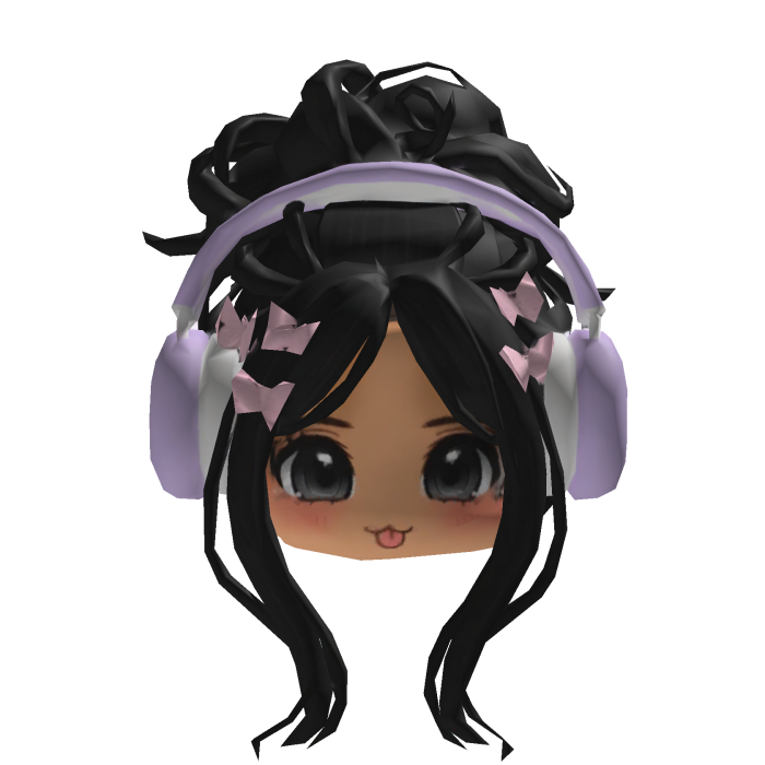 Midnight Butterfly Chignon Kawaii Headset
