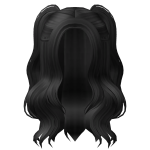 Half Up Half Down Wavy Anime Hair (Black)