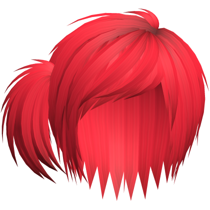 wispy emo side swept scene hair in red Roblox item
