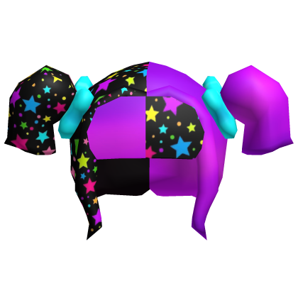 Purple and Rainbow Star Pigtails Hair