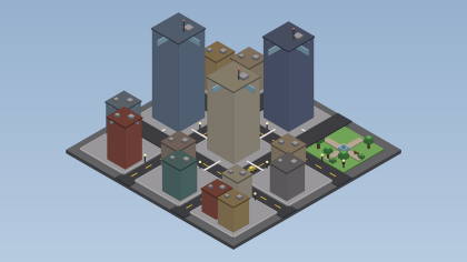 Low Poly Modular City Blocks Map Kit Roads preview 7