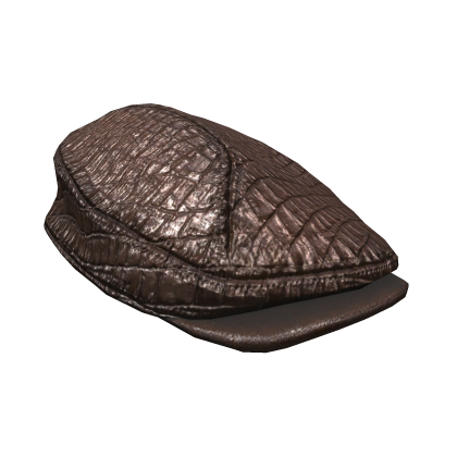 Brown Old Money Crocodile Leather Flat Cap