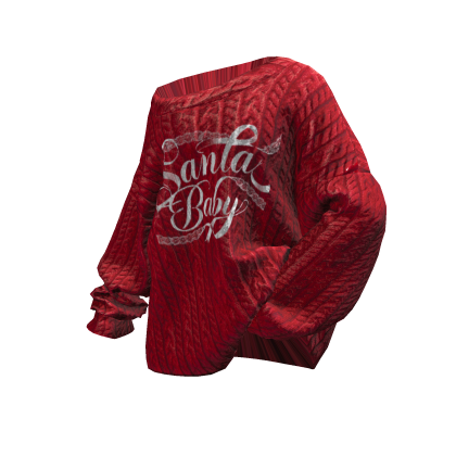 Posed Off-Shoulder Christmas Sweater (Santa Baby) thumbnail