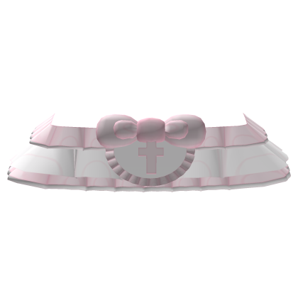 . ‿♡ cute pink & white ruffle nurse skirt w bows ♡ Roblox item