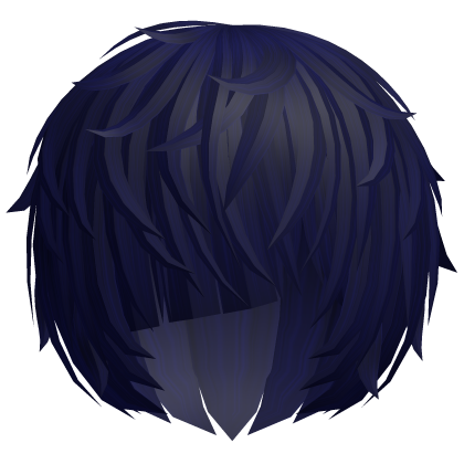^,…,^ midnight blue messy vkei anime emo moe hair 