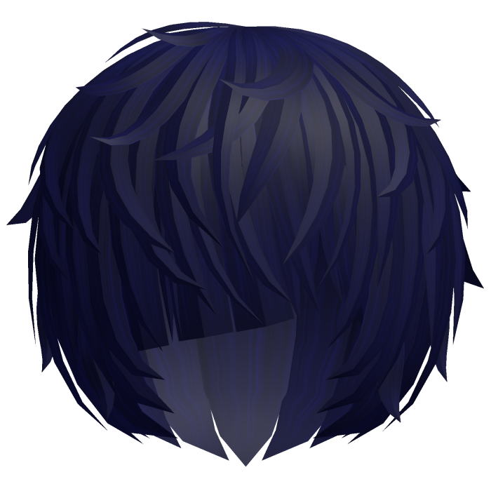 ^,…,^ midnight blue messy vkei anime emo moe hair 