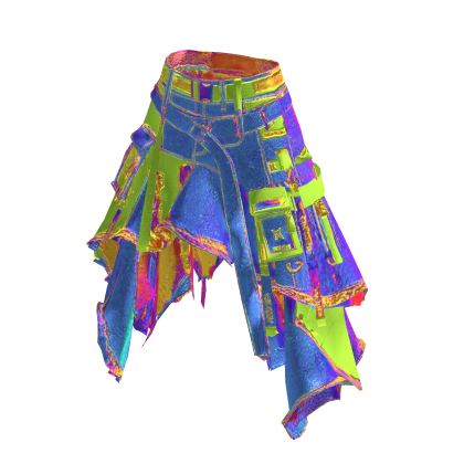 Rainbow Y3K Y2K Holographic Tech Skirt [PBR]
