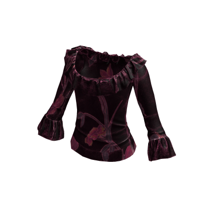 vintage off-shoulder ruffled blouse (mauve)