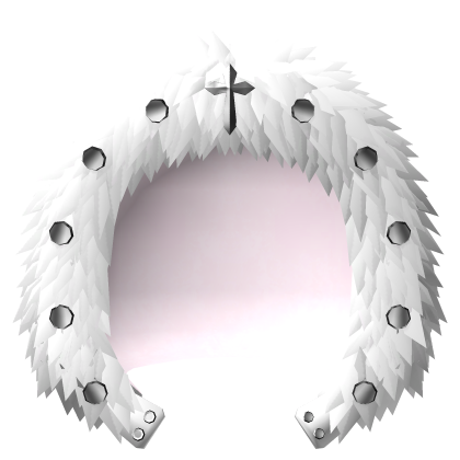 gothic pink hood w fluffy white fur and pendants