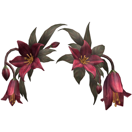 Crimson Brown Lily Flower Crown