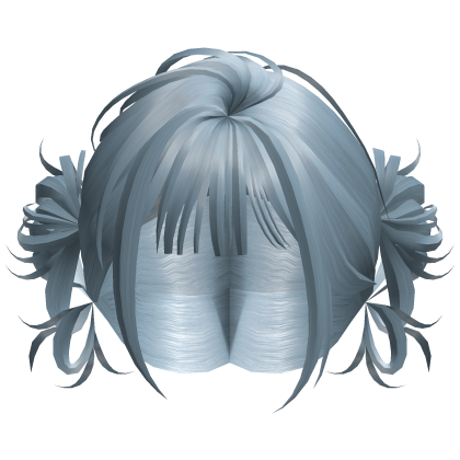 Mini Bun Bob Hair - Ice Blue