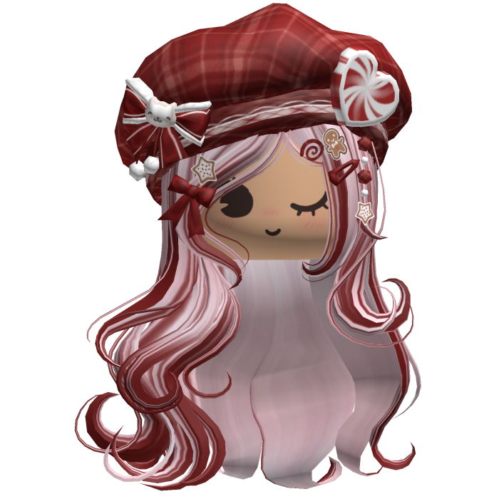 ♡ Christmas Swirls w/ Beret (Pink & Red)