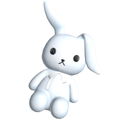 cute goth bunny plush on the floor in blue Roblox item