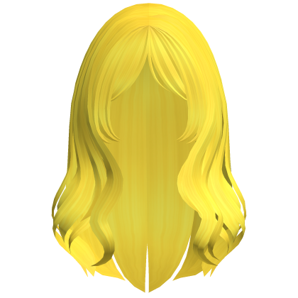 Preppy Wavy Hair w/ Curtain Bangs (Yellow)