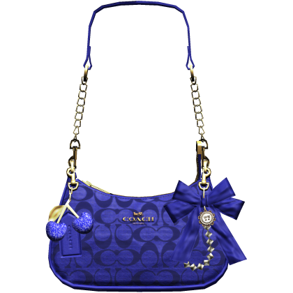 Blue 2000s Y2K Handbag  w/Charms