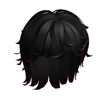 Stylish Swirly Wave Black&Red Short Curly y2k Roblox item