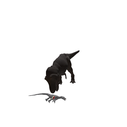 t-rex eating velociraptor