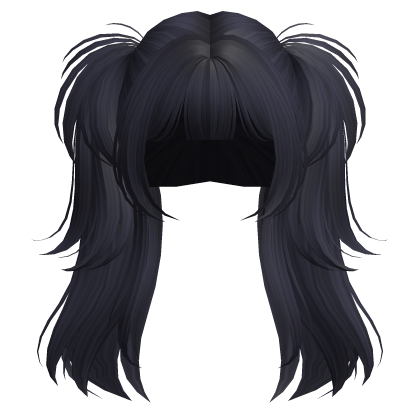 Cute Gyaru Messy Pigtails (Dark Blue)