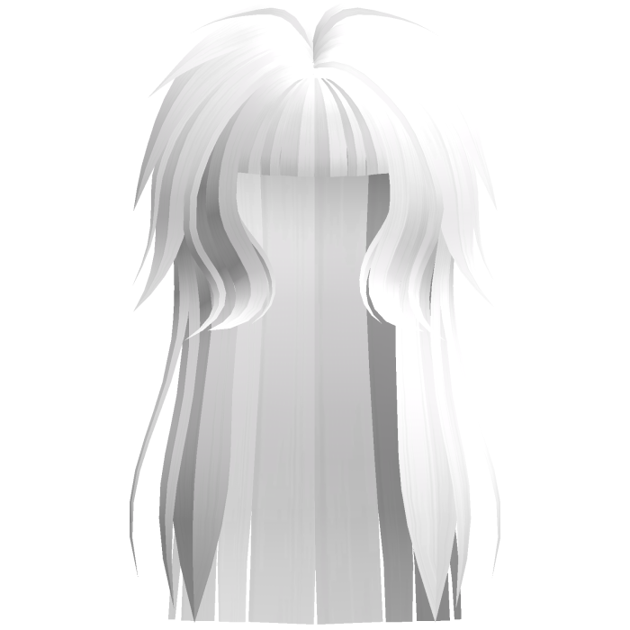 Long Emo White Messy Shaggy Hime Hair