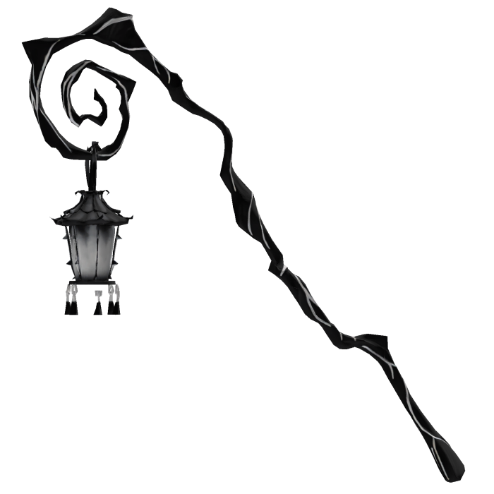 Glowing Twisted Halloween Lantern Staff - White
