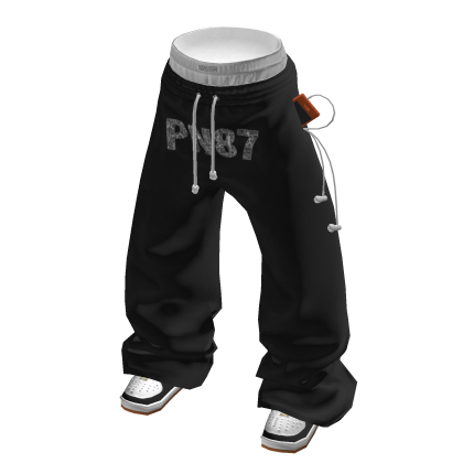 💗BOXER-TRIMS BAGGY SWEATS_BLACK thumbnail