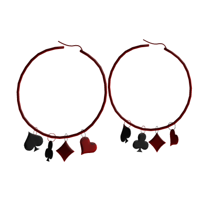 red card suit hoop earrings Roblox item