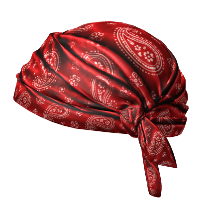 Red Paisley Silk Side-Tied Bandana