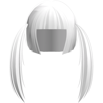 emo scene hime cut pigtails in white Roblox item