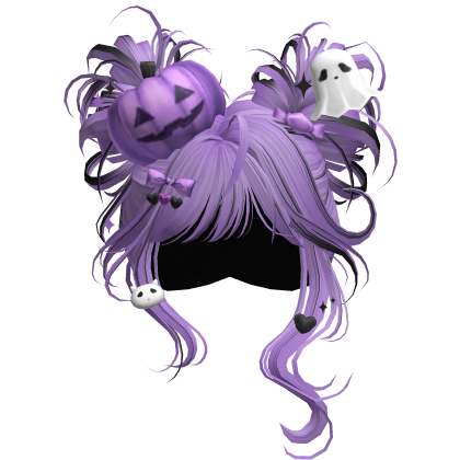 Spooky Halloween Pumpkin Buns  (Purple&Black)