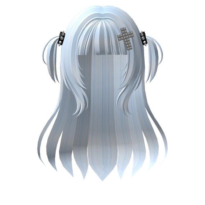 Long Straight Emo Goth Y2K Hair - Pastel Blue