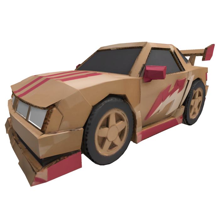 Riding a Cardboard Car