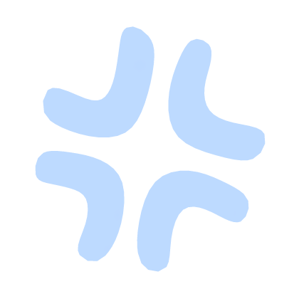 ♡ Cute Angry Anime Expression Sticker Pastel Blue