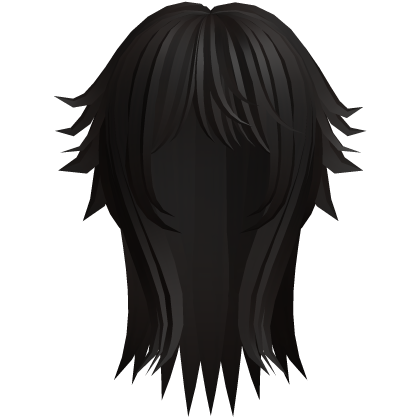 cute messy long moe hair with tufts in dark brown