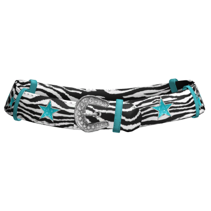 Star Y2K Gyaru Zebra Low Belt In Teal
