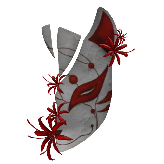 Red Spider Lily Broken Kitsune Mask