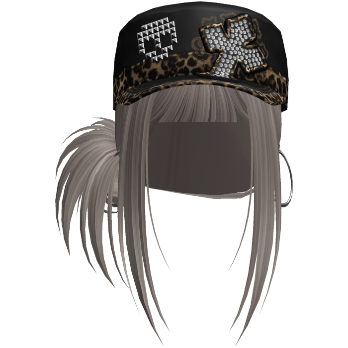 Gyaru Hair w/ Cap & Earrings