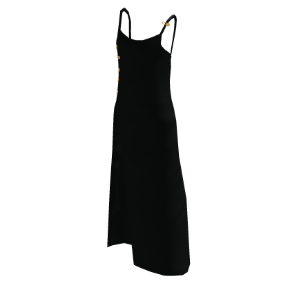 Black Fancy Gown with Golden Clips
