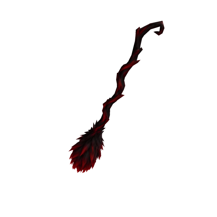 red and black witch broom
