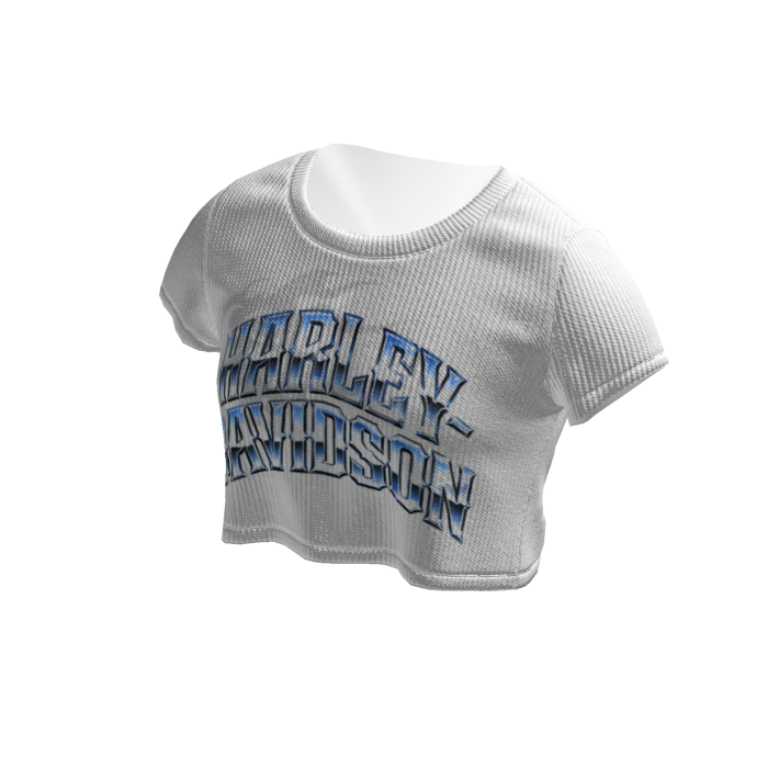 Vintage Eagle White Moto Blue Crop Top