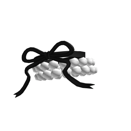 ♡ Cutesy pearls bracelet with black lace bow ♡ thumbnail