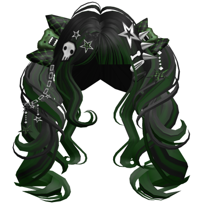 ♡ Scene Fluffy Gyaru Pigtails (Green)