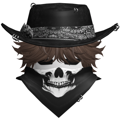 Gothic Cowboy Bandit w/ Neckscarf & Cowboy Hat