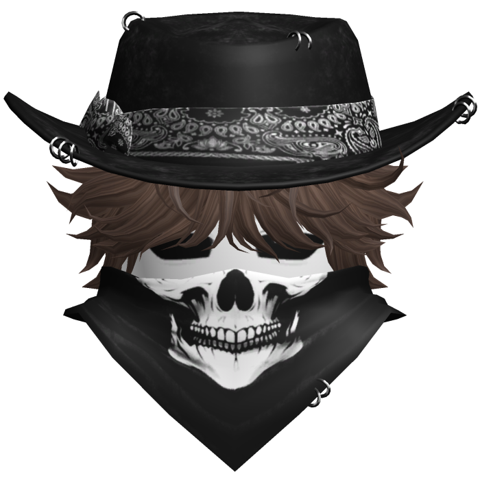 Gothic Cowboy Bandit w/ Neckscarf & Cowboy Hat