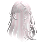 Swirly Swooped Hair (White and Pink Stripes)