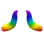 Drooping Cute Rainbow Bunny Ears
