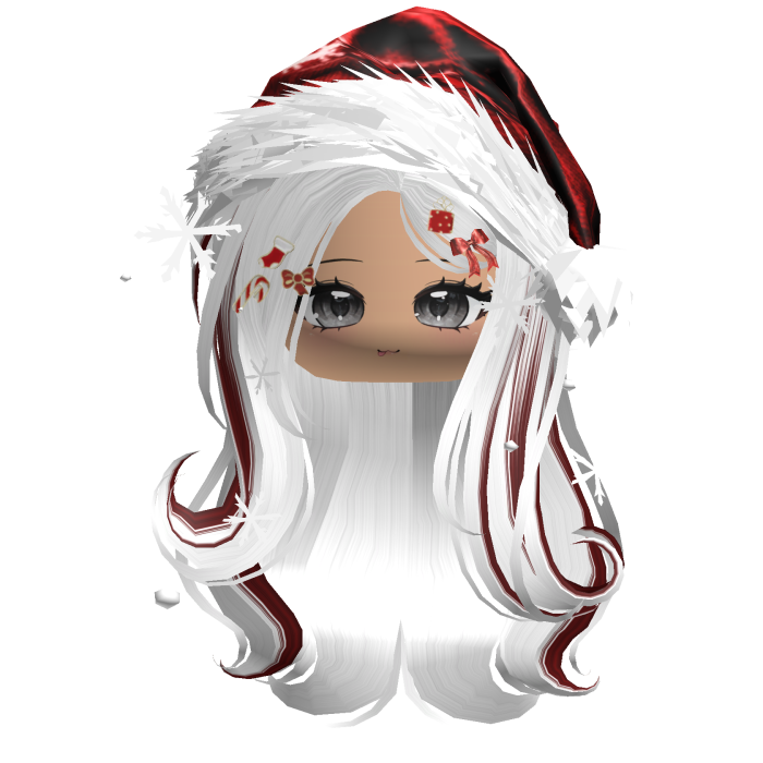 Lush Gentle Swirls w/Santa Hat (White&Red)