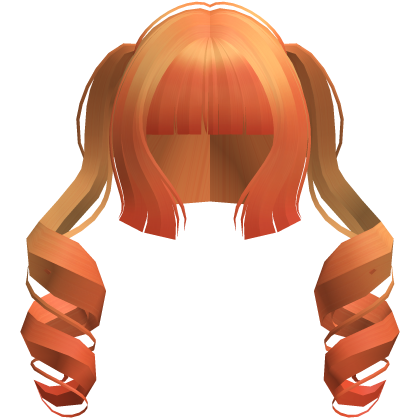jirai moe hime cut curly ponytails orange