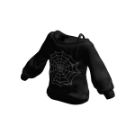 Black Y2K Sweater With Spiderweb